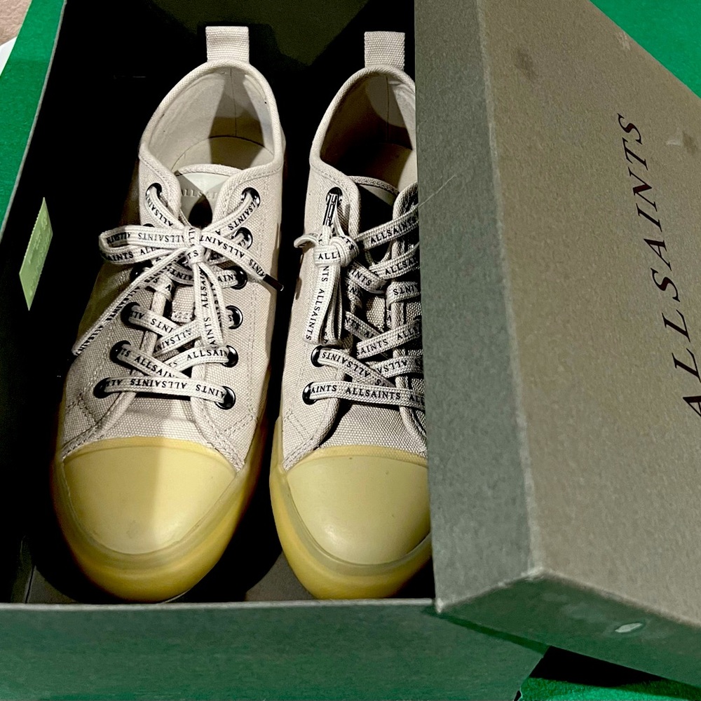 COPY - All saints - Jaxon Low Canvas Sz. 10 ,43 Chalk White